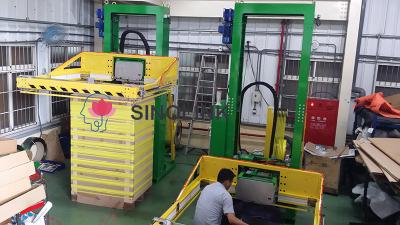 Vollautomatische Umreifungsmaschine für horizontale Paletten