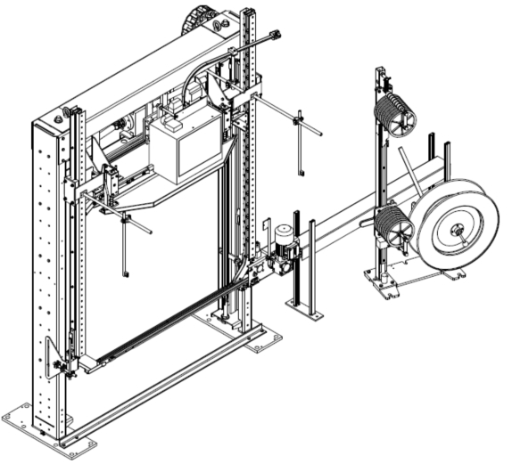 Automatische vertikale Palettenumreifungsmaschine Automatic Vertical Pallet Strapping Machine